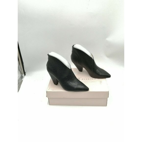 Chinese Laundry Rudie Pointed Toe Ankle Boots Reptile Black Women's US 6.5M - Picture 1 of 11